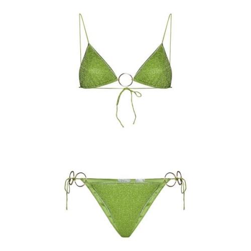 Lime Green Lurex Bikini Set