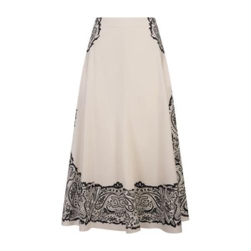 Flared Midi Skjørt med Bandana Print