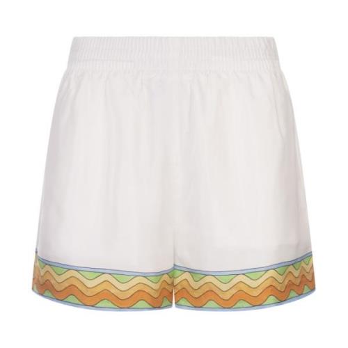 Hvite Silke Tennis Club Shorts