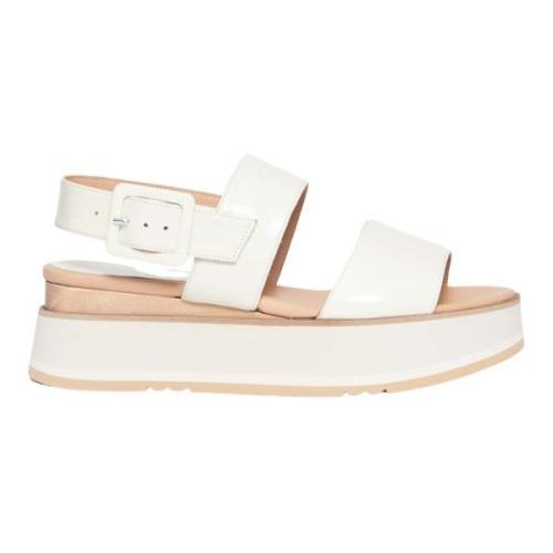 Beige Kilehæl Sandaler Hev Stil