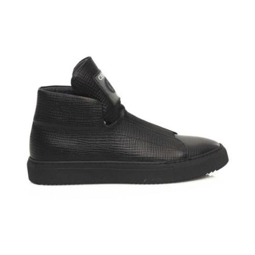 Sort Skinn High-Top Sneakers med Logo