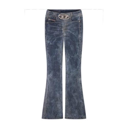 Bootcut Jeans Blå Krystallpyntet