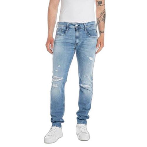 Lys Blå Jeans med Glidelås