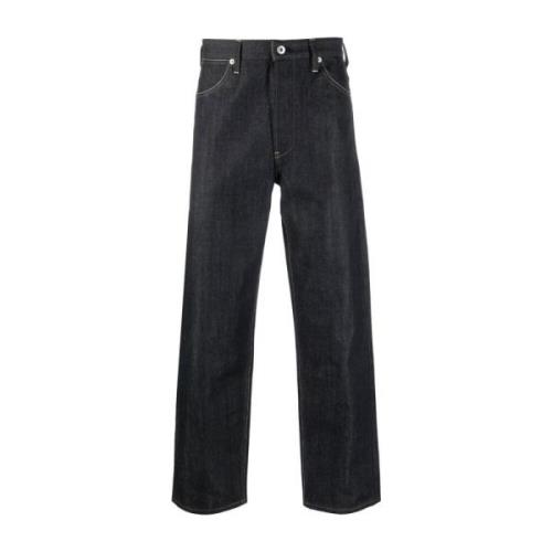 Blå Straight-Cut Jeans for Menn