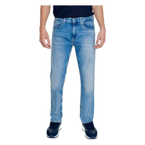 Blå Bomull-Lycra Herre Jeans