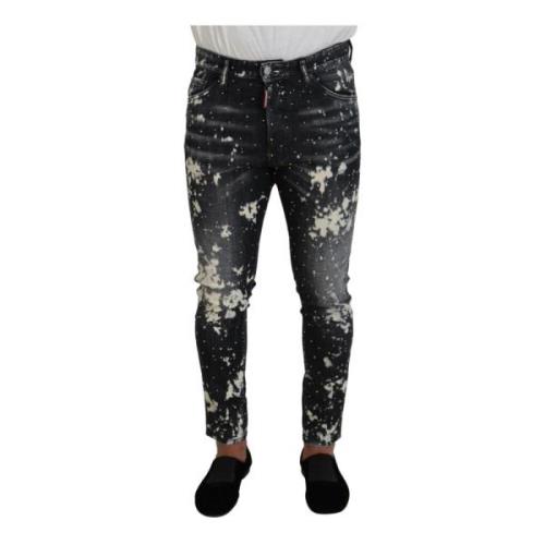 Grå Splash Skinny Denim Jeans