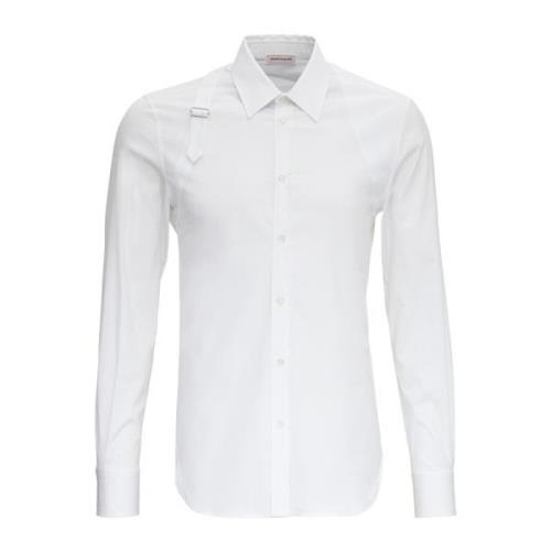Klassisk Hvit Bomullsskjorte med Frontdetalj