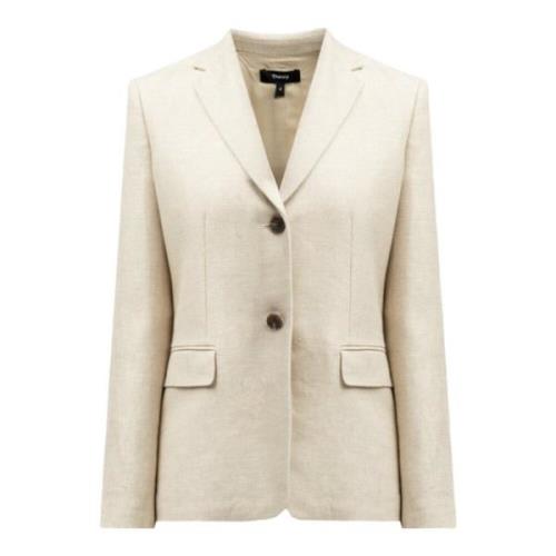 Beige Lin Blazer med Lommer