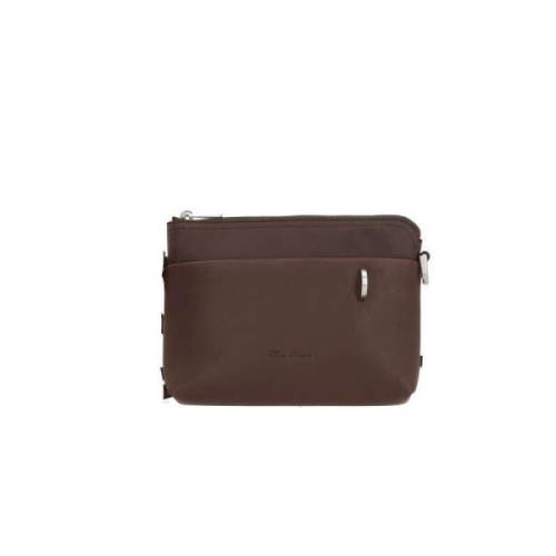 Brun Skinn Crossbody Veske Saddle