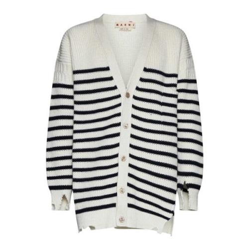 Stripete V-hals Cardigan Sweaters