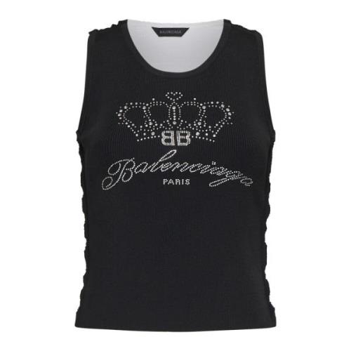 Ribbet Strikketank Top med BB-logo