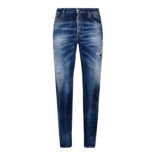 Marineblå Denim Jeans Slim Fit