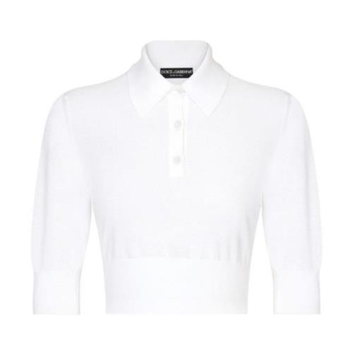 Hvit Polo Cropped T-skjorter og Polos