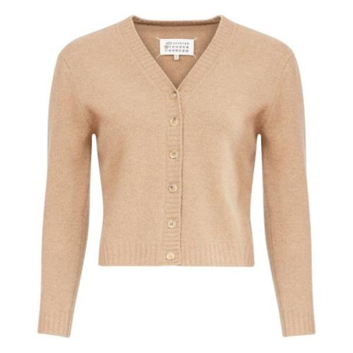 Brun Ull V-Hals Cardigan Genser