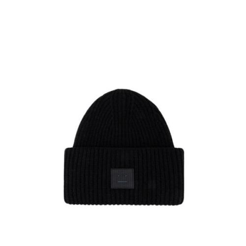 Ensfarget ull beanie lue