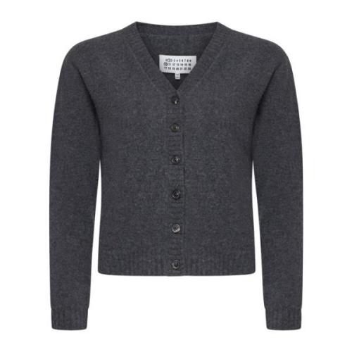 Grå Ull Cardigan Sweaters