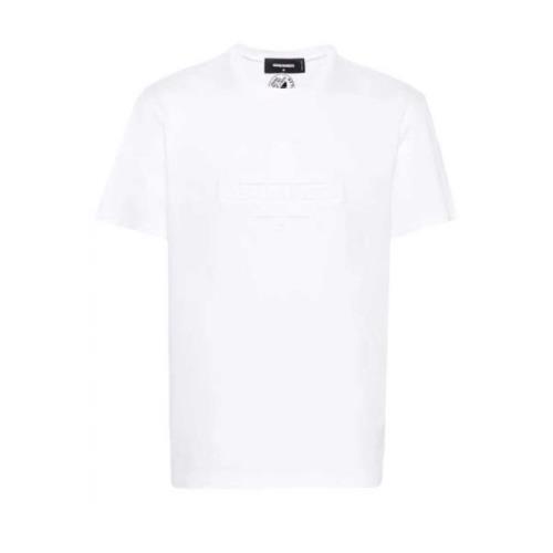 T-skjorte med preget logo - Hvit