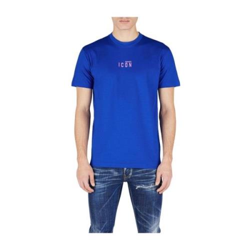Blå Bomull T-skjorte med Mini Logo