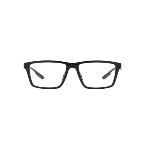 Svarte solbriller med gjennomsiktige linser