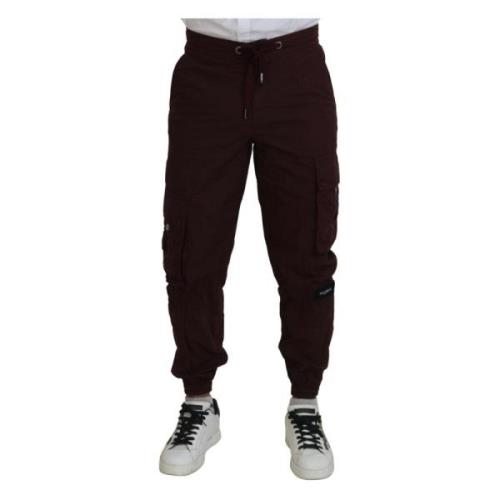 Bordeaux Bomull Cargo Jogger Sweatpants