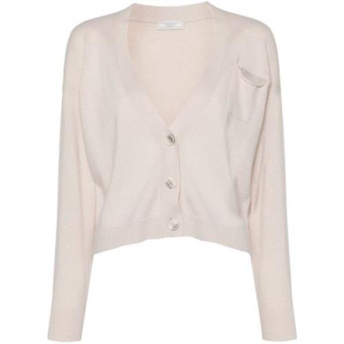 Perlebesatt Cardigan Strikkedesign V-Hals