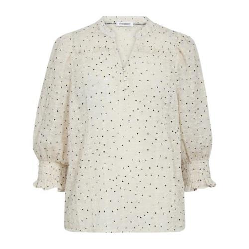 Evelyncc Mini Dot Bluse Off White