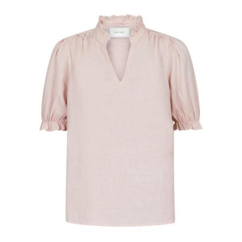 Rose Smoke Bluse med Puff-ermer