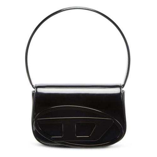 Svart Skinn Crossbody Veske