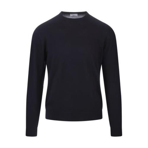 Navy Blue Wool Pullover Sweater