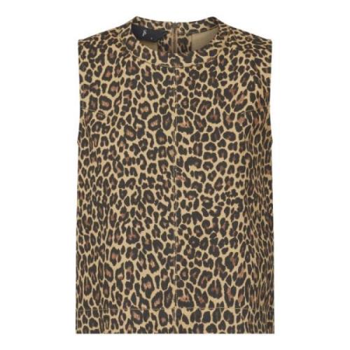 Leopard Print Denim Top