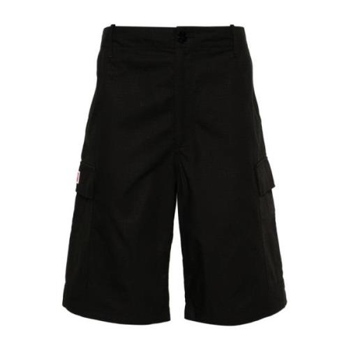 Sort Bermuda Shorts med Frontlukking