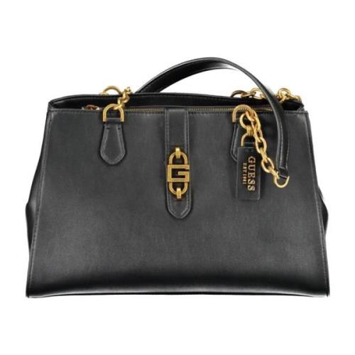 Svart Chic Satchel med Kontrastdetaljer