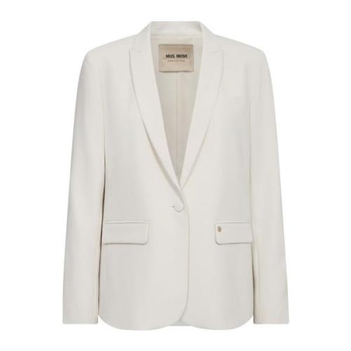 Feminin Blazer med V-hals og Klafflommer