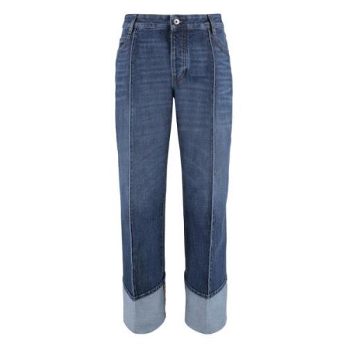 Cropped Jeans med opprullede ankelsløyfer