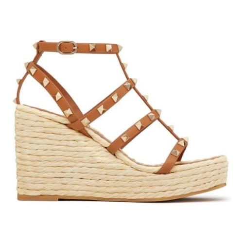 Raffia Kile Sandal med Rockstud Pynt