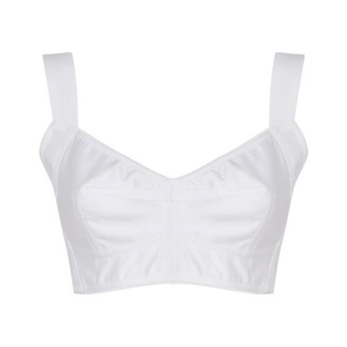 Hvit Heart Neckline Band Top