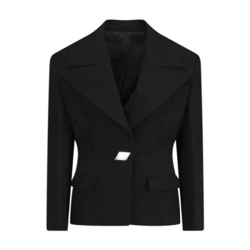 Sort Ullblanding Blazer