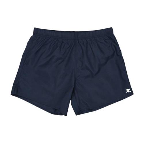 Ensfarget Badeshorts med Elastisk Midje