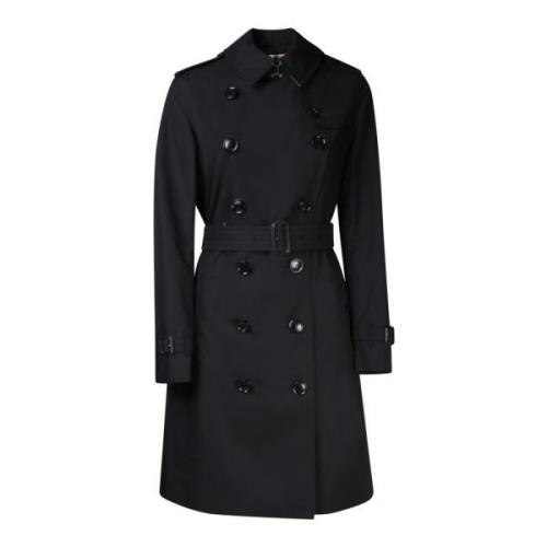 Klassisk Svart Bomull Trenchcoat