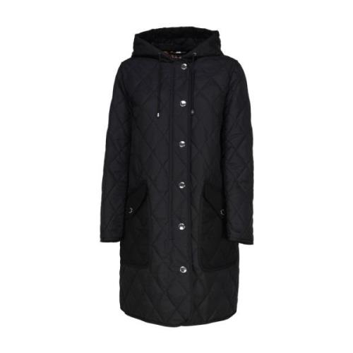 Sort Trenchcoat med Hette