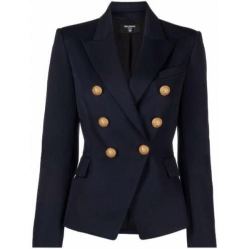 Sort Blazer med Gullkorsede Knapper