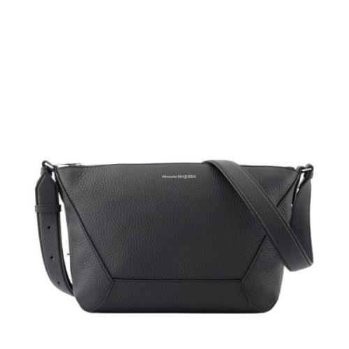 Svart Skinn Edge Crossbody Veske