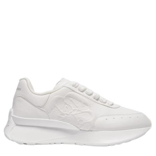 Hvite Lær Oversized Court Sneakers