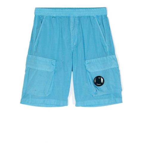 Blå Nylon Regular Fit Shorts