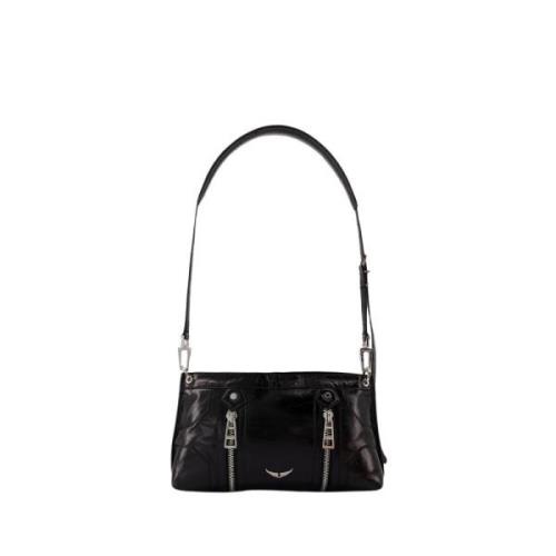 Svart Skinn Crossbody-veske