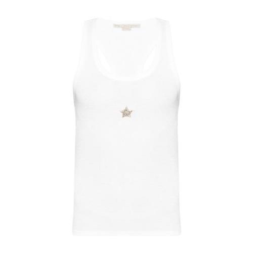 Hvit Ribbet Tank Top