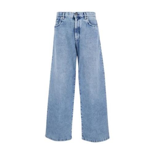 Blå Denim Wide Leg Jeans