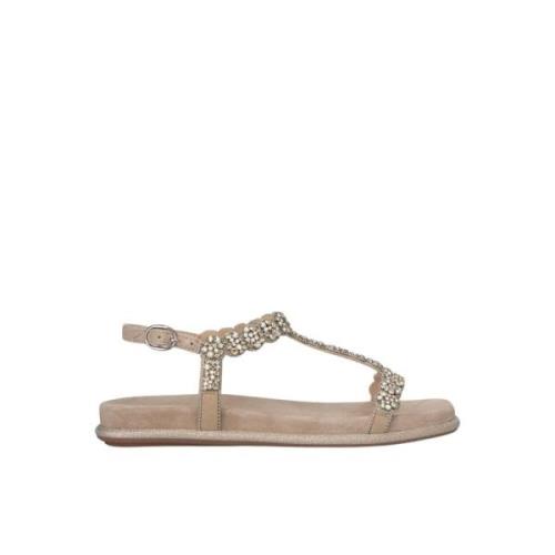 Glitrende flat sandal