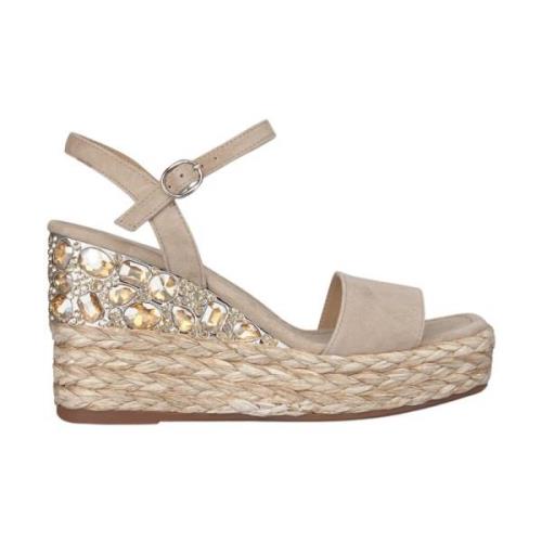 Rhinestone Wedge Sandal with Braided Detail