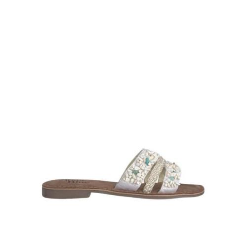 Fargerik Perleflat Sandal